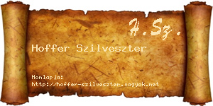 Hoffer Szilveszter névjegykártya